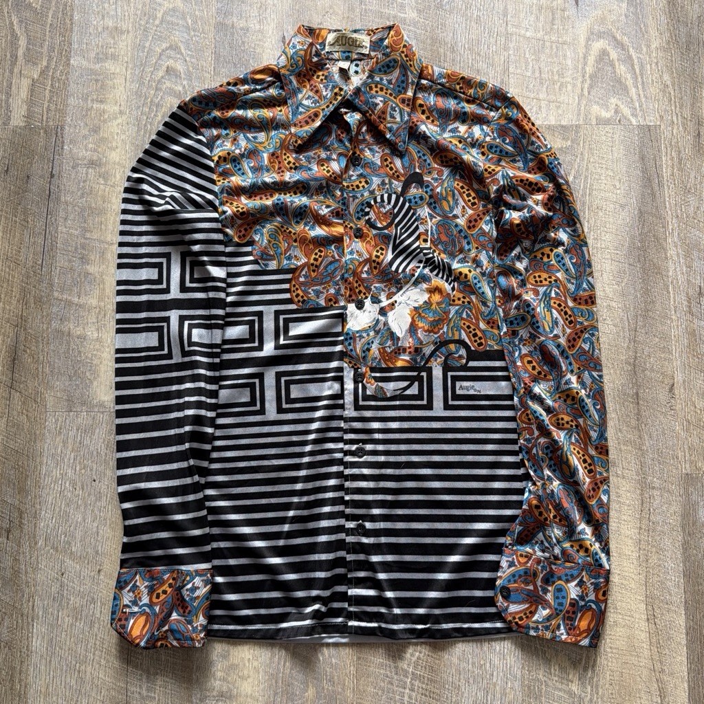 Vintage 1970s Augie Body Shirt Psychedelic Size Small