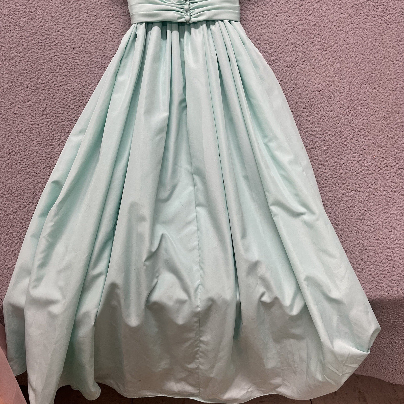Lorrie Deb Dress Womens 3/4 Green Ruffle Floral Off The Shoulder True Vintage