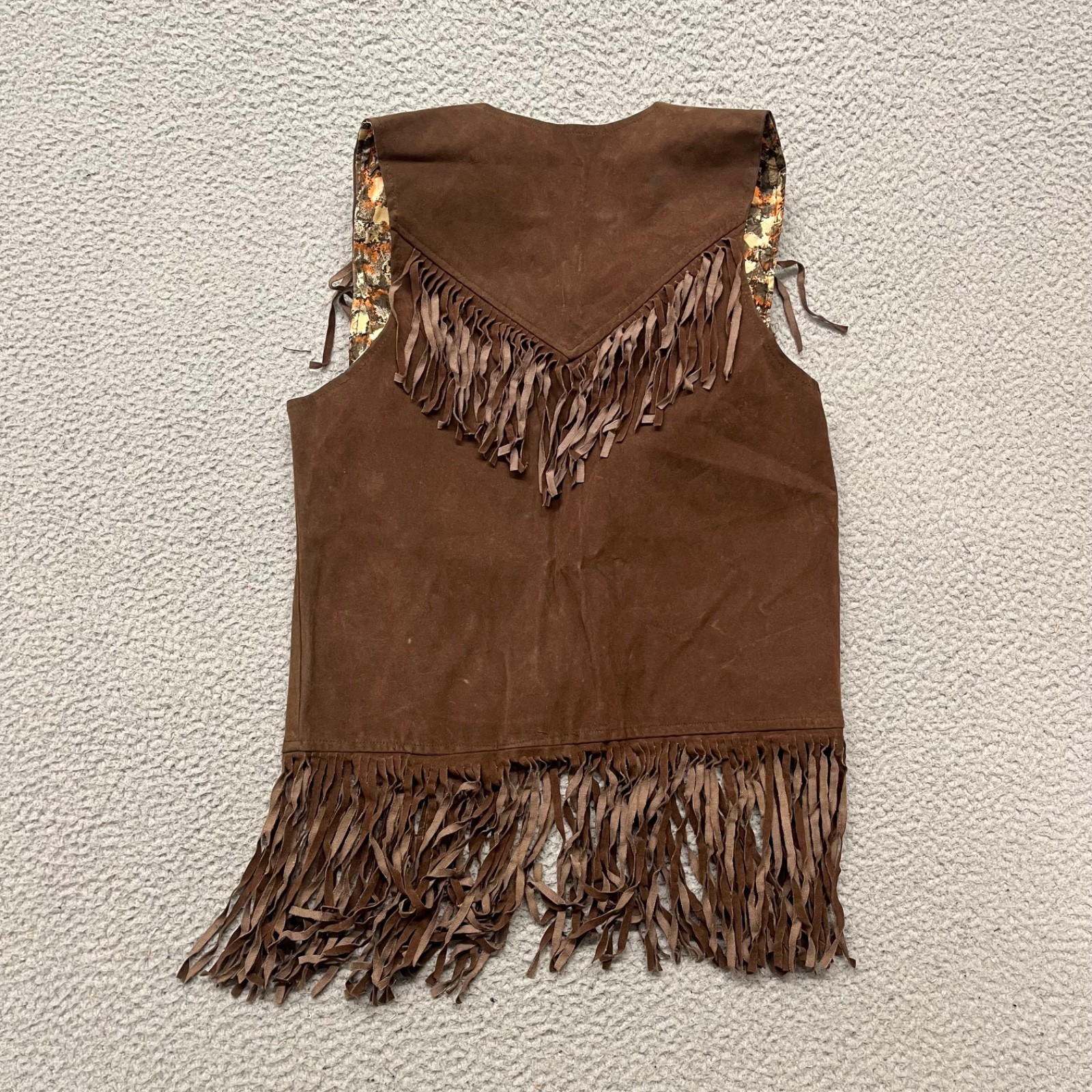 Vintage Fringe Cowgirl Vest Womens S Brown Festival Expressions By Campus