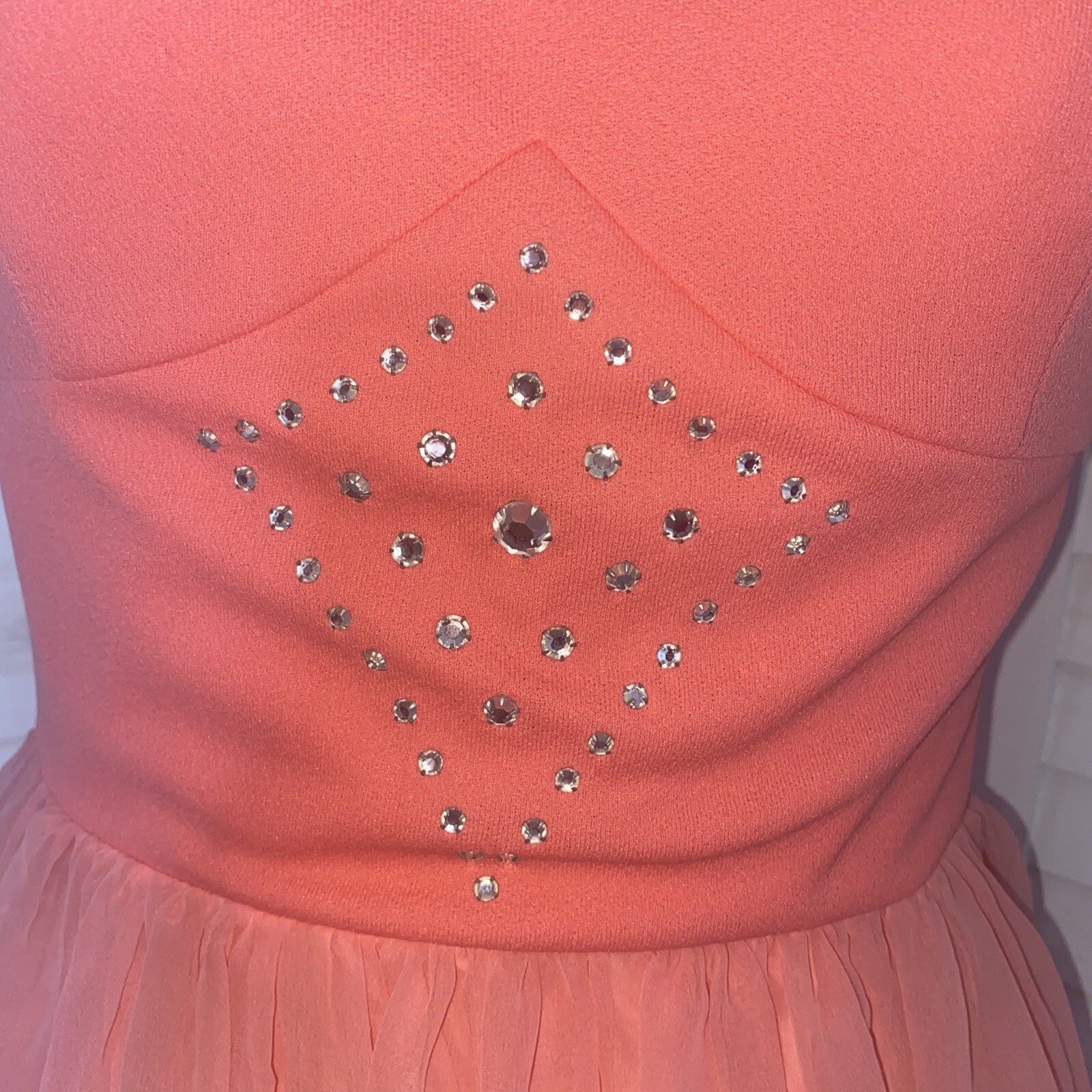 Vintage 60s Salmon Maxi Hostess Elegant Miss Formal Evening Dress Gown Small/Med