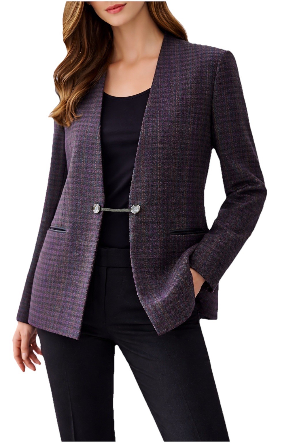 Ellen Tracy Vintage 100% Wool Blazer Purple Size 6 36 in Chest