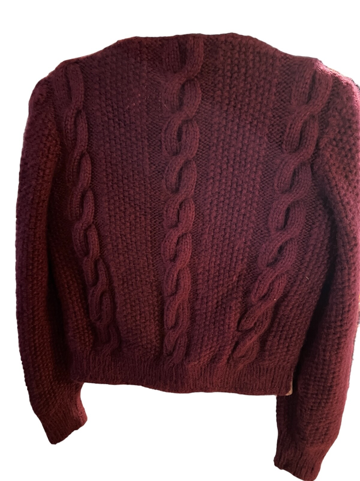Vintage Nardis of Dallas 1960’s purple women’s Cardigan Sweater wool and suede