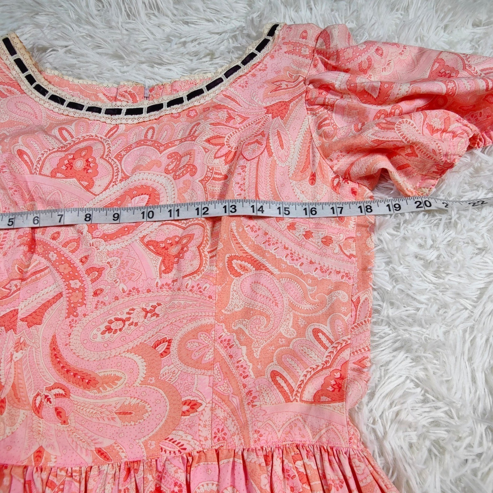 Vintage 60s 70s Handmade Pink Paisley Dress Square Dance Circle Prairie Western