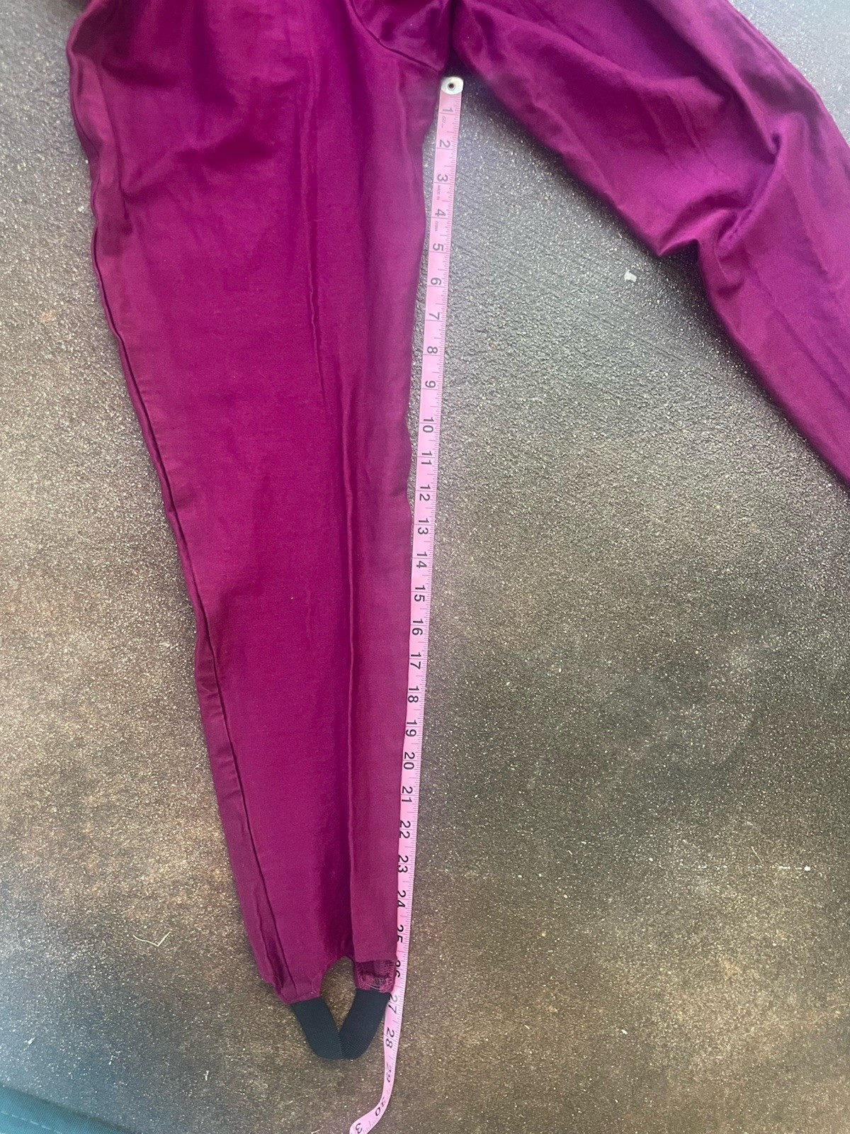 Vintage America XS Purple Plum Stirrup Pants Zipper Button Closure
