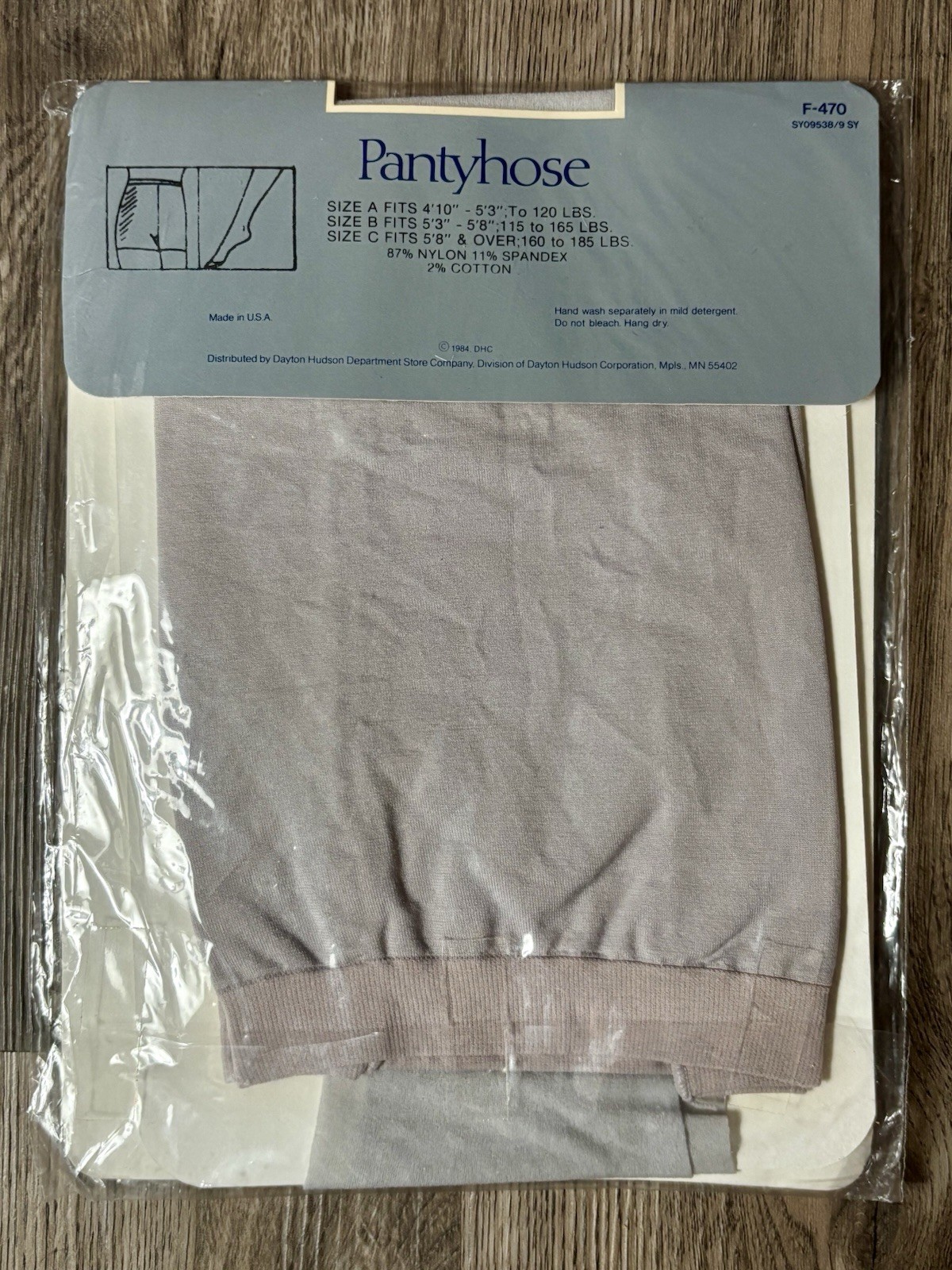 Vintage Summit Hill Pantyhose Dove Grey Size A NOS Hudson’s 1980s
