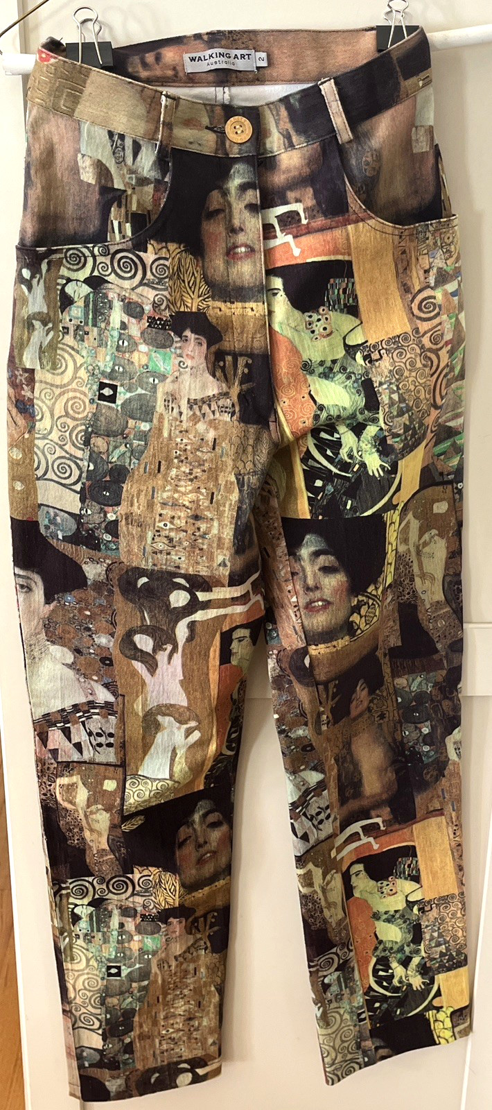 VTG Walking Art Australia Gustav Klimt/Adele Bloch Bauer Print Pants