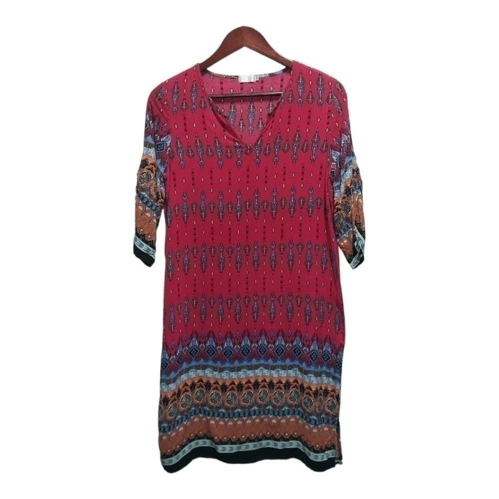 Bohemian style dress. 3/4 sleeves. Size Large. Non smoking home.