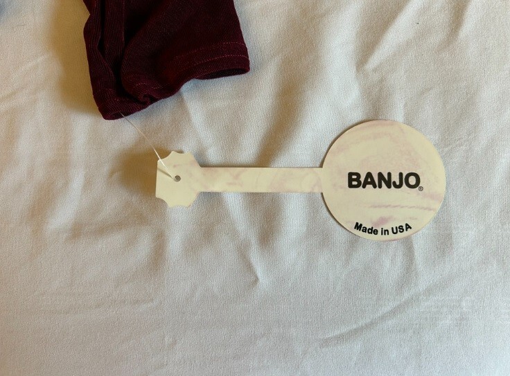 BANJO Dallas Texas VTG 90s RARE NWT Women’s XL Slinky 2-Piece Skirt Set Wine Red