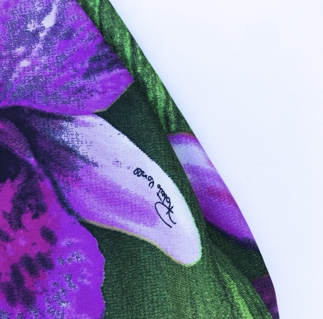 Vintage Runway & Magazine Roberto Cavalli Purple & Green Floral Dress M – XL