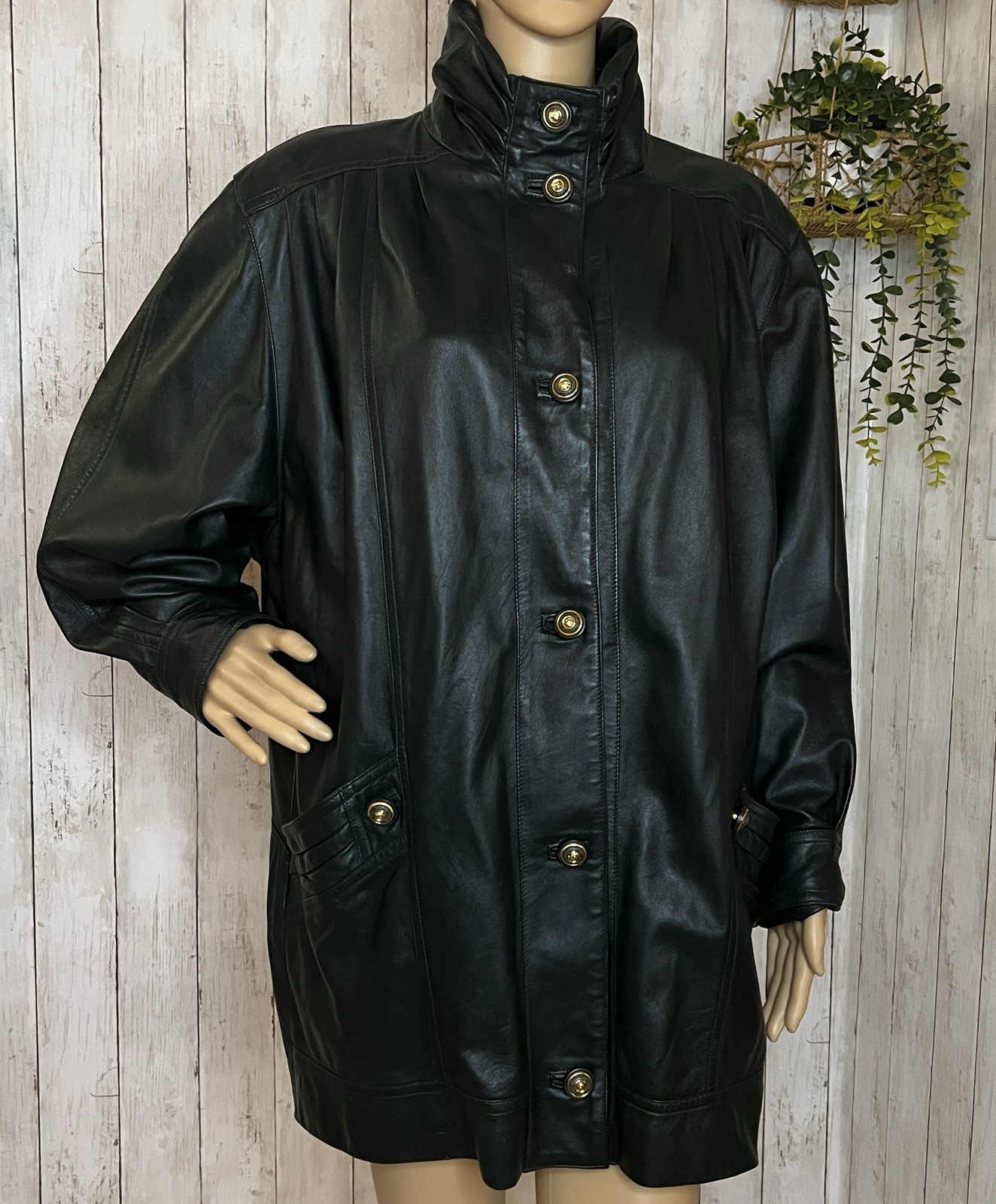Black Leather Jacket Lightweight Coat Vera Pelle Medium Lined Italian Made
