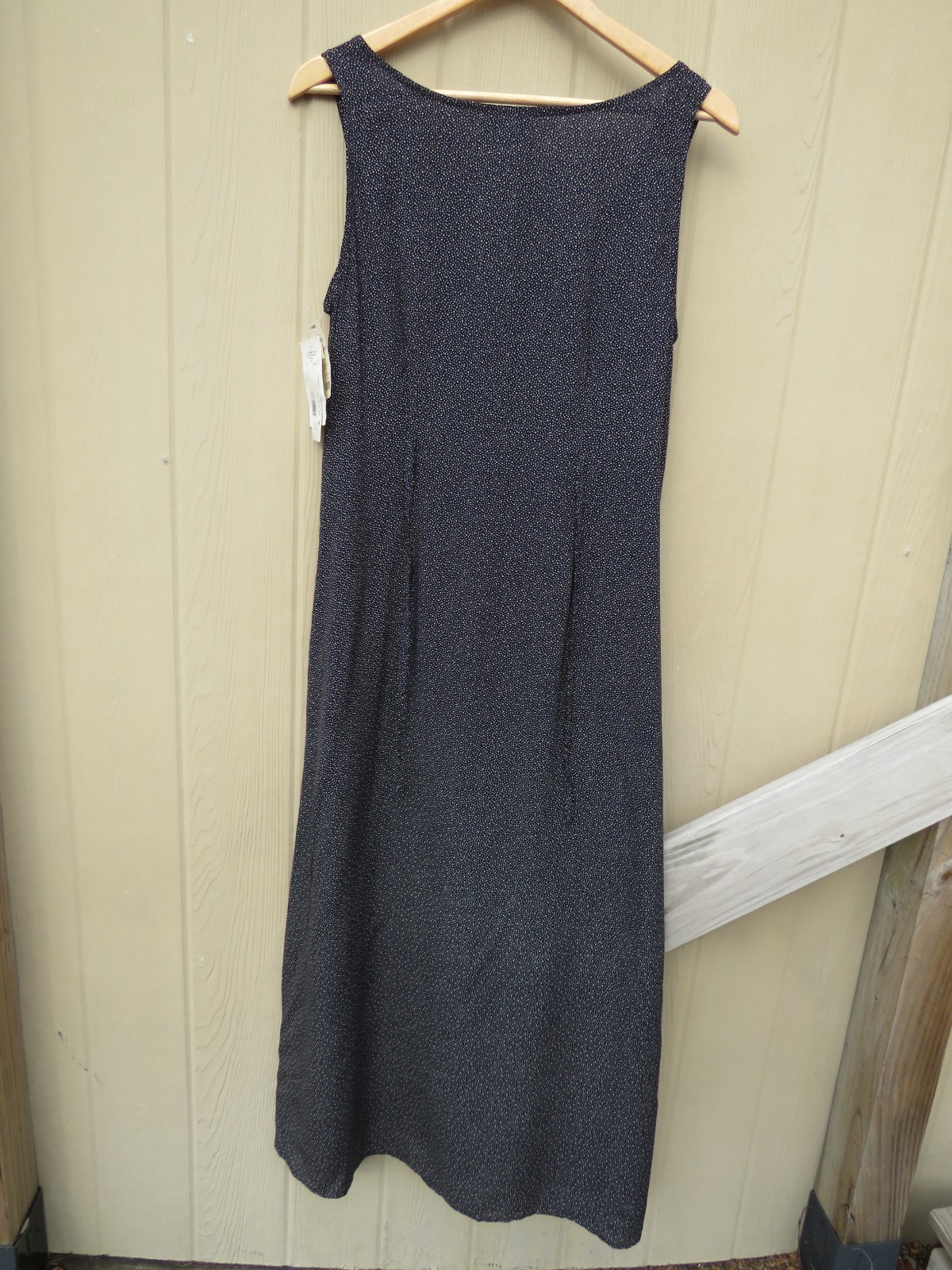 90s Vintage USA M Jones Studio Sleeveless Midi Dress Shell Buttons Rayon