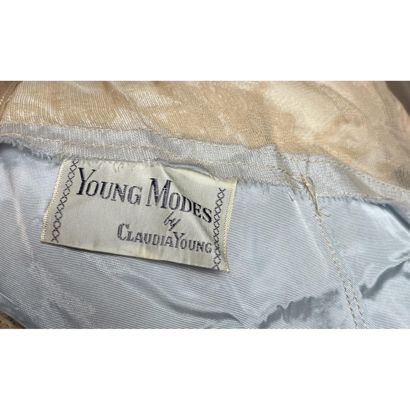 Vintage 50’s Claudia Young 2 Pc Pink Lace & Satin Bridal Fit & Flared Dress XS