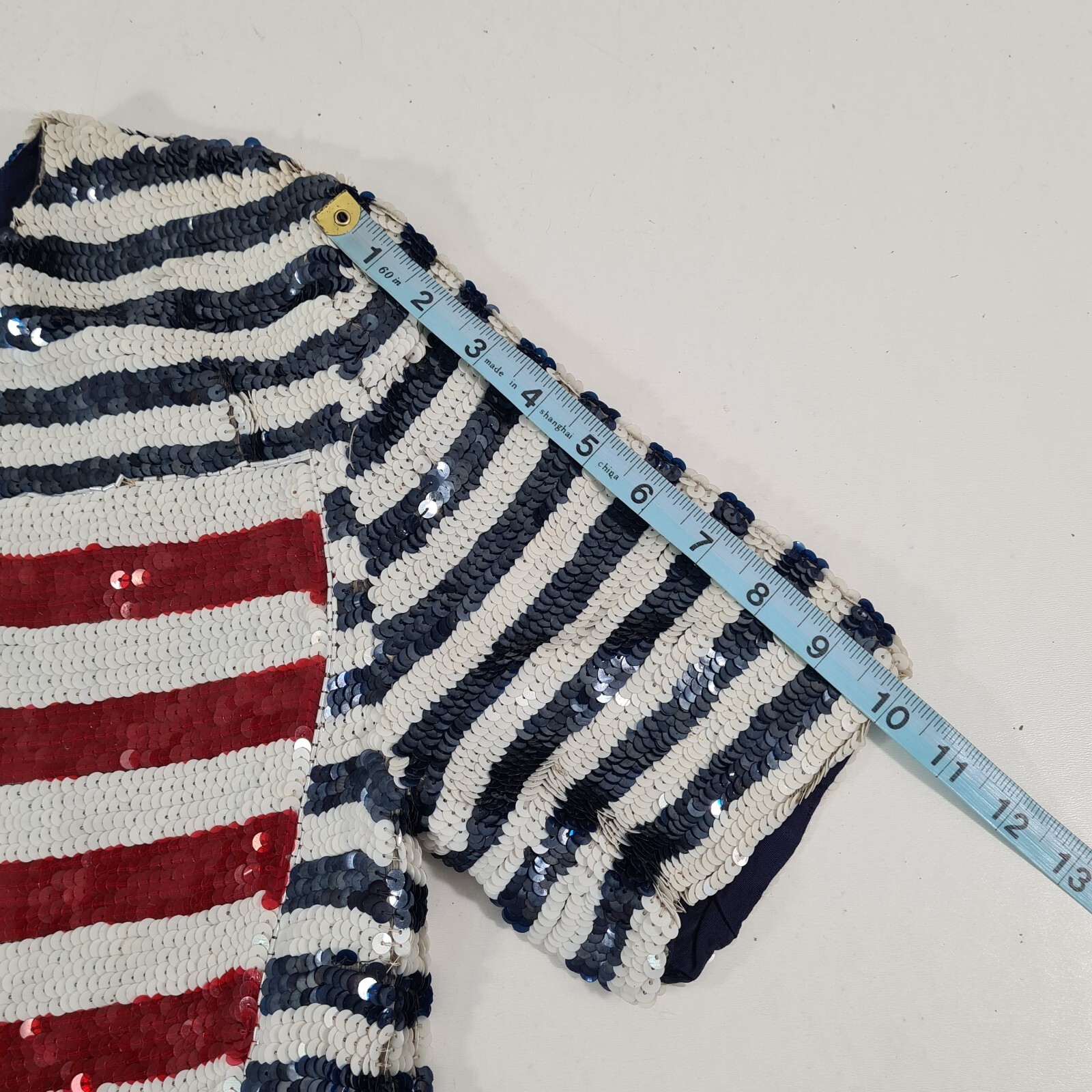 Vintage Modi American Flag Patriotic Sequined Top Size S (6/8)