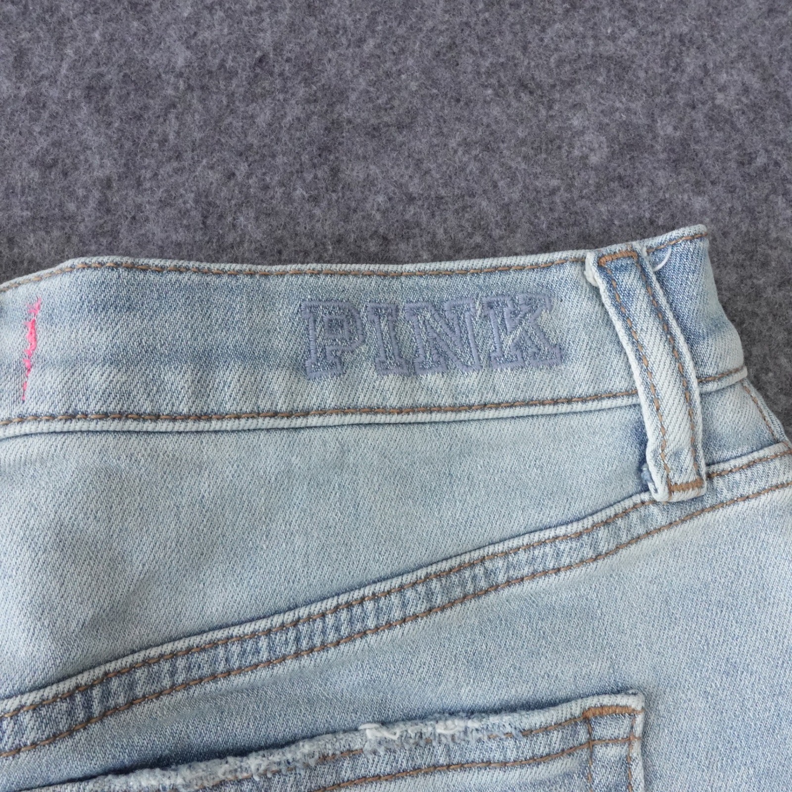Victorias Secret Pink Denim Jean Shorts Size 4 Y2k Light Wash
