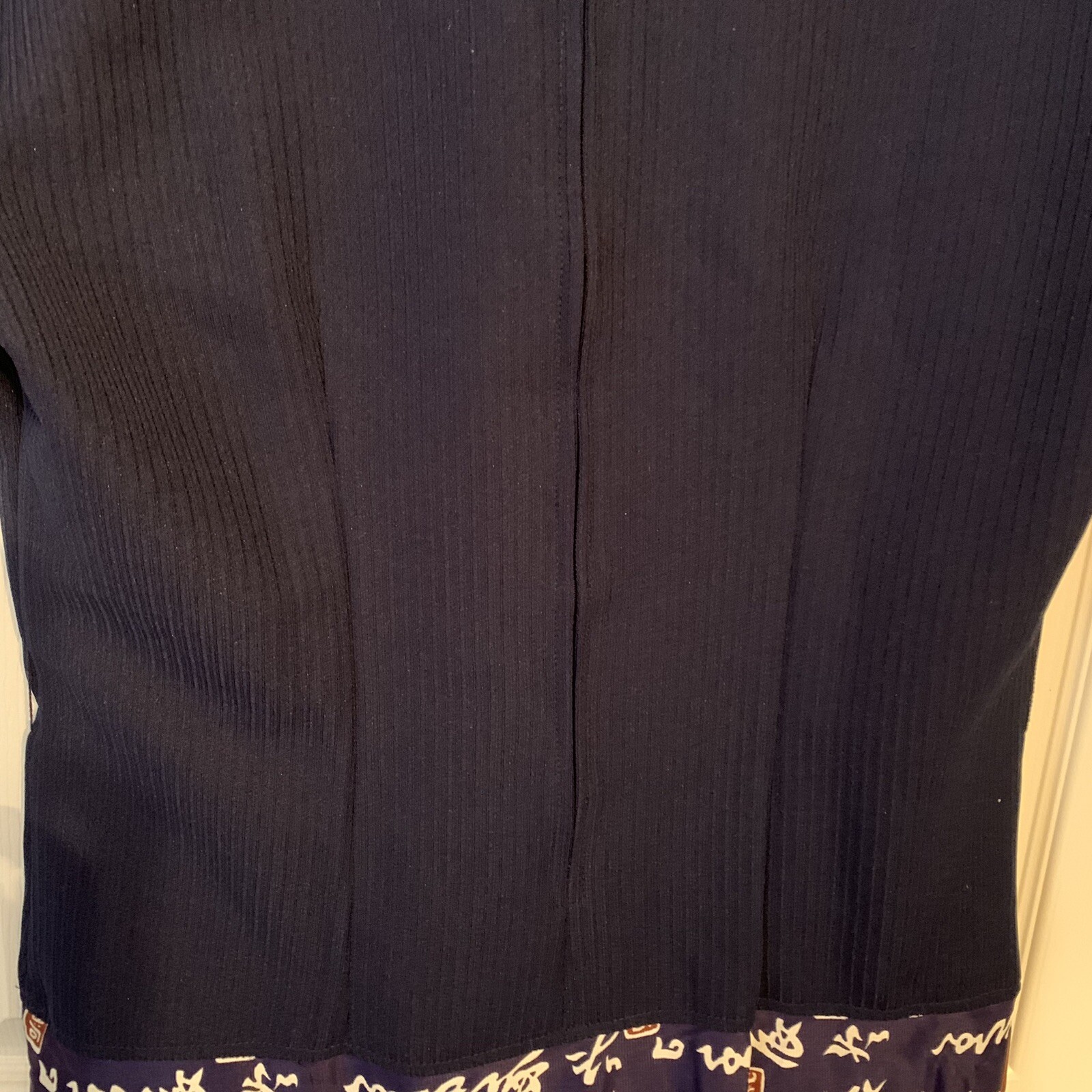 Vintage 1940s Cay Artley Navy Blue Asian Dress zip up Size 20 V-neck Classy