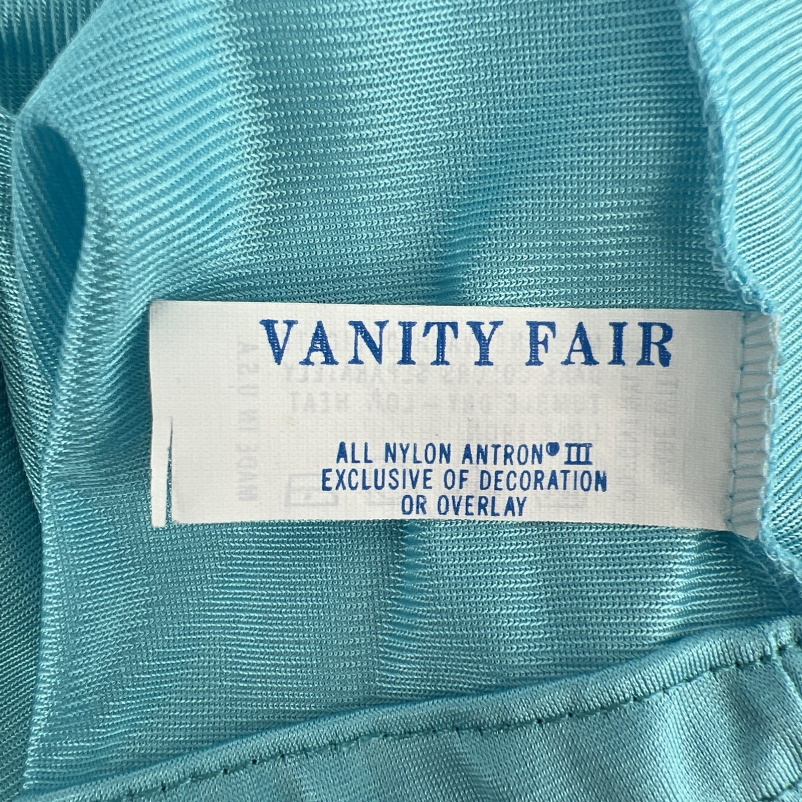 Vtg Vanity Fair Turquoise Long Sleeve Half Zip Ruffle Collar Women’s Robe Small