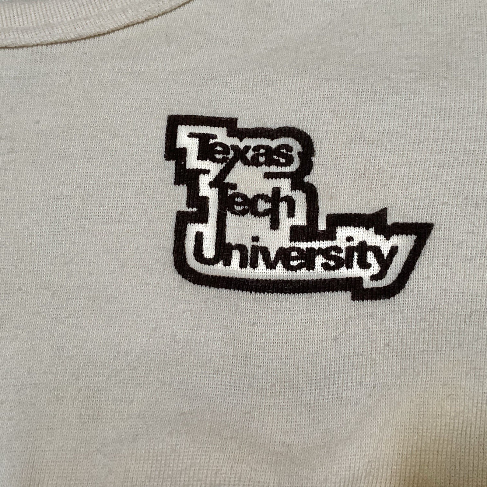 70s Collegiate Pacific Texas Tech Midriff T Shirt University Sports Fan Vintage