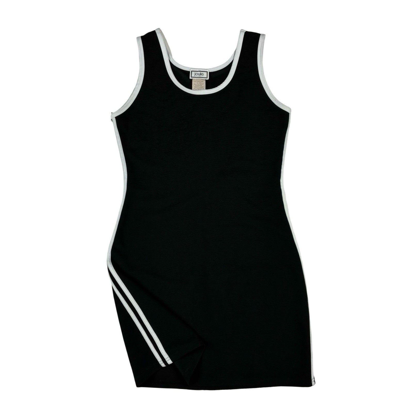 Joule Women’s Vintage 90’s Black Stretch Striped Side Dress Sporty Grunge L