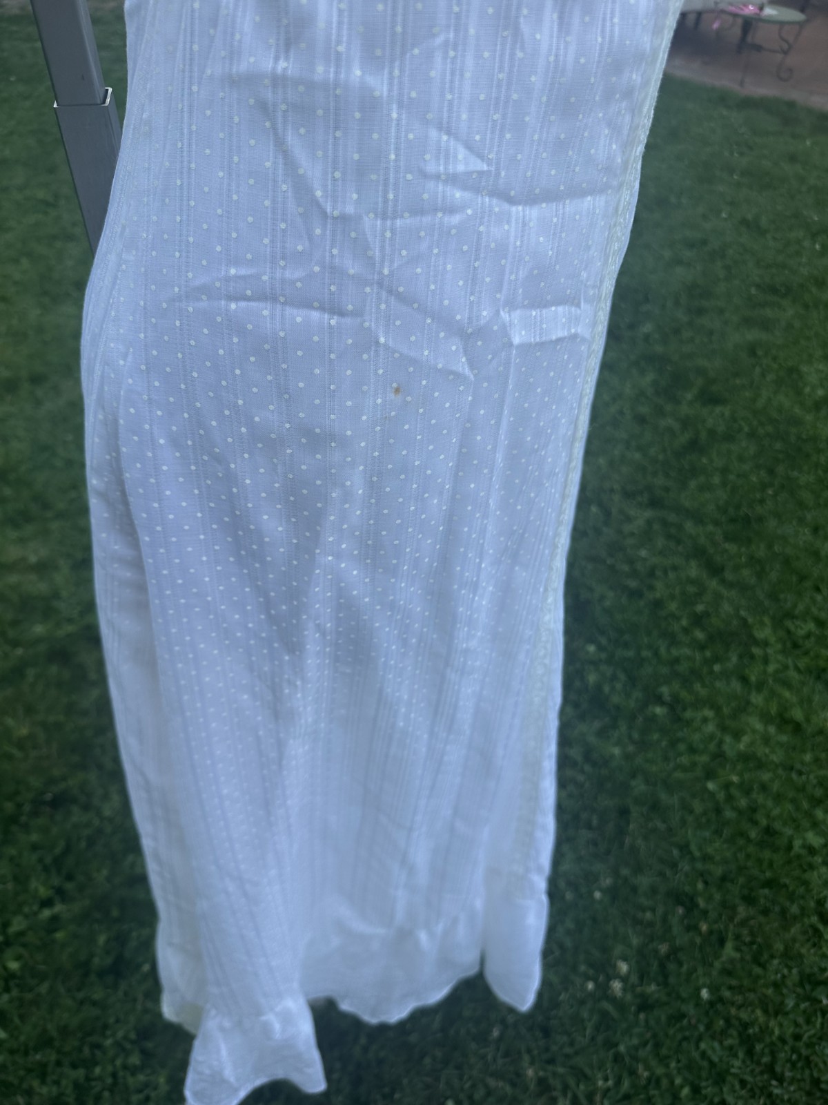 VTG 60 70 Trivia Charm Of Hollywood White Eyelet wedding Maxi Prairie Dress