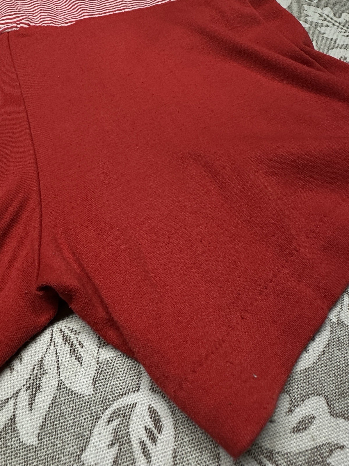 Vintage 1970s Red Stripped Gym Romper Devil High School One Piece Zip Front Dart