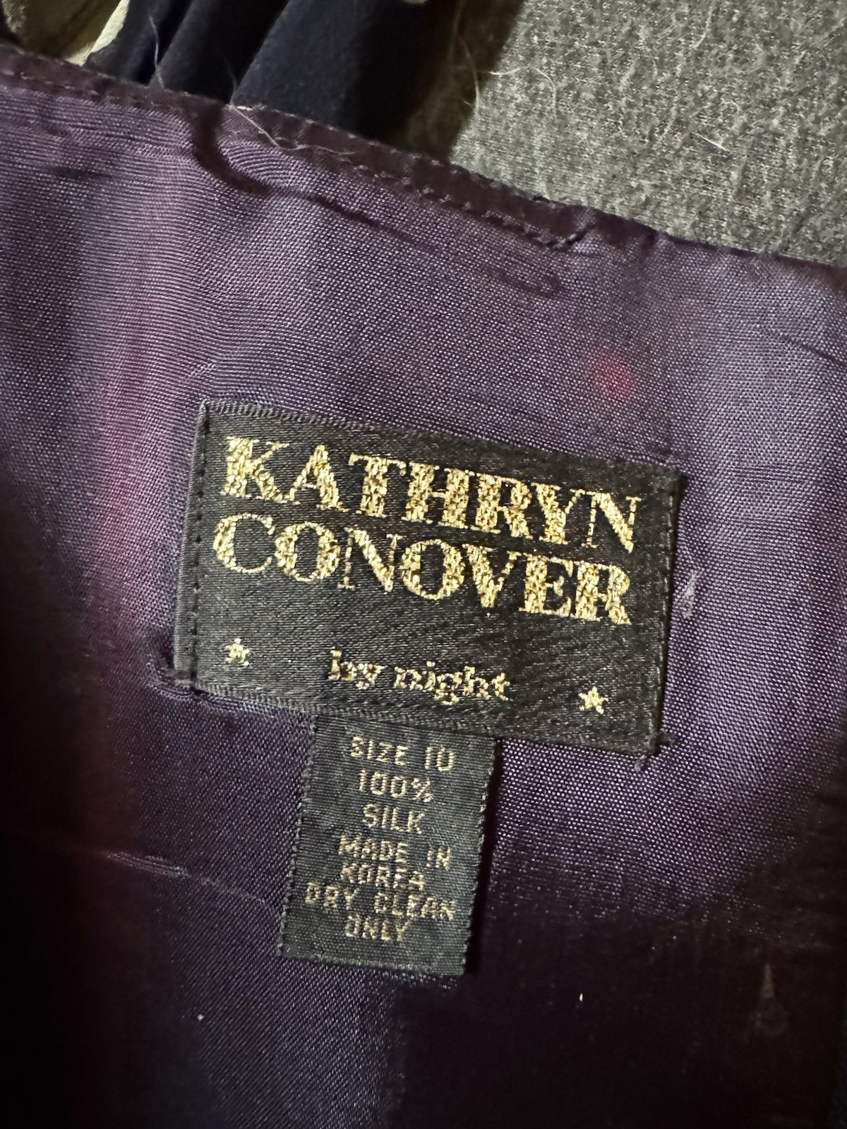 Vtg Kathryn Conover Polka Dot Navy Blue Strapless Bustier Silk Dress Ruched S M