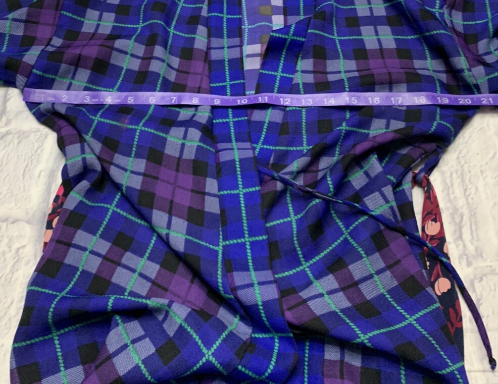Vintage Robe Plaid 1960s MCM Small