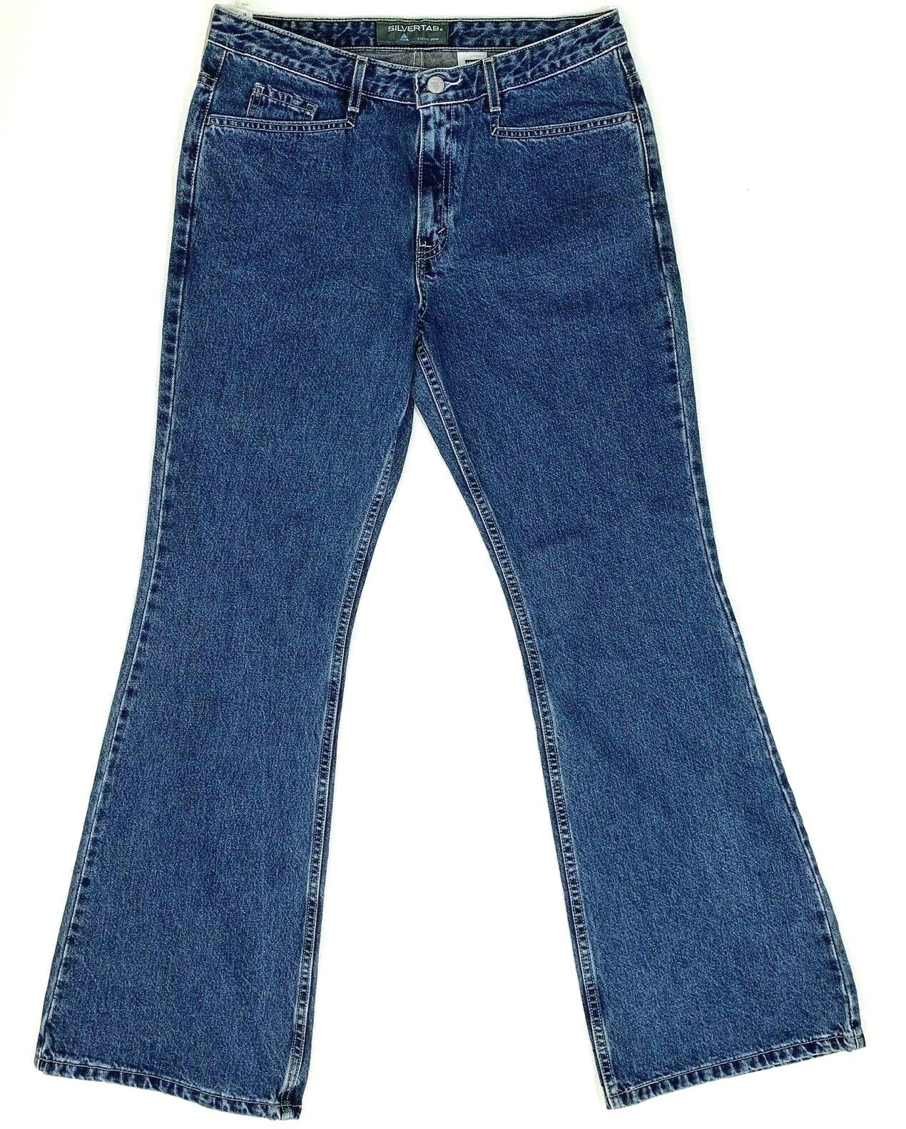 Vintage Levis Silver Tab Juniors Bell Bottom Light Distressed Size 11 NWT 31X33