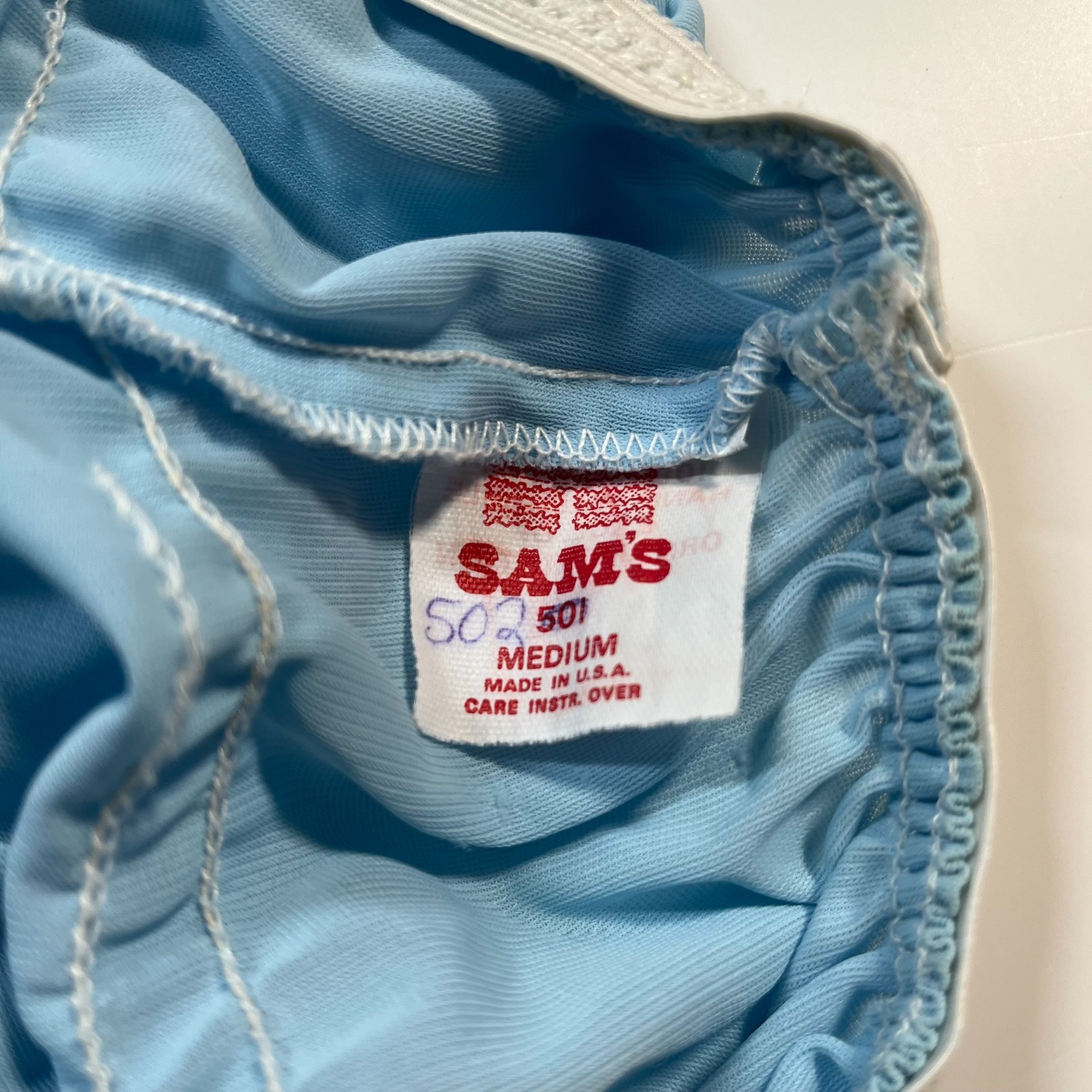 Vintage Sam’s Blue Bloomers Medium Ruffle Rhumba Pettipants Square Dance Shorts
