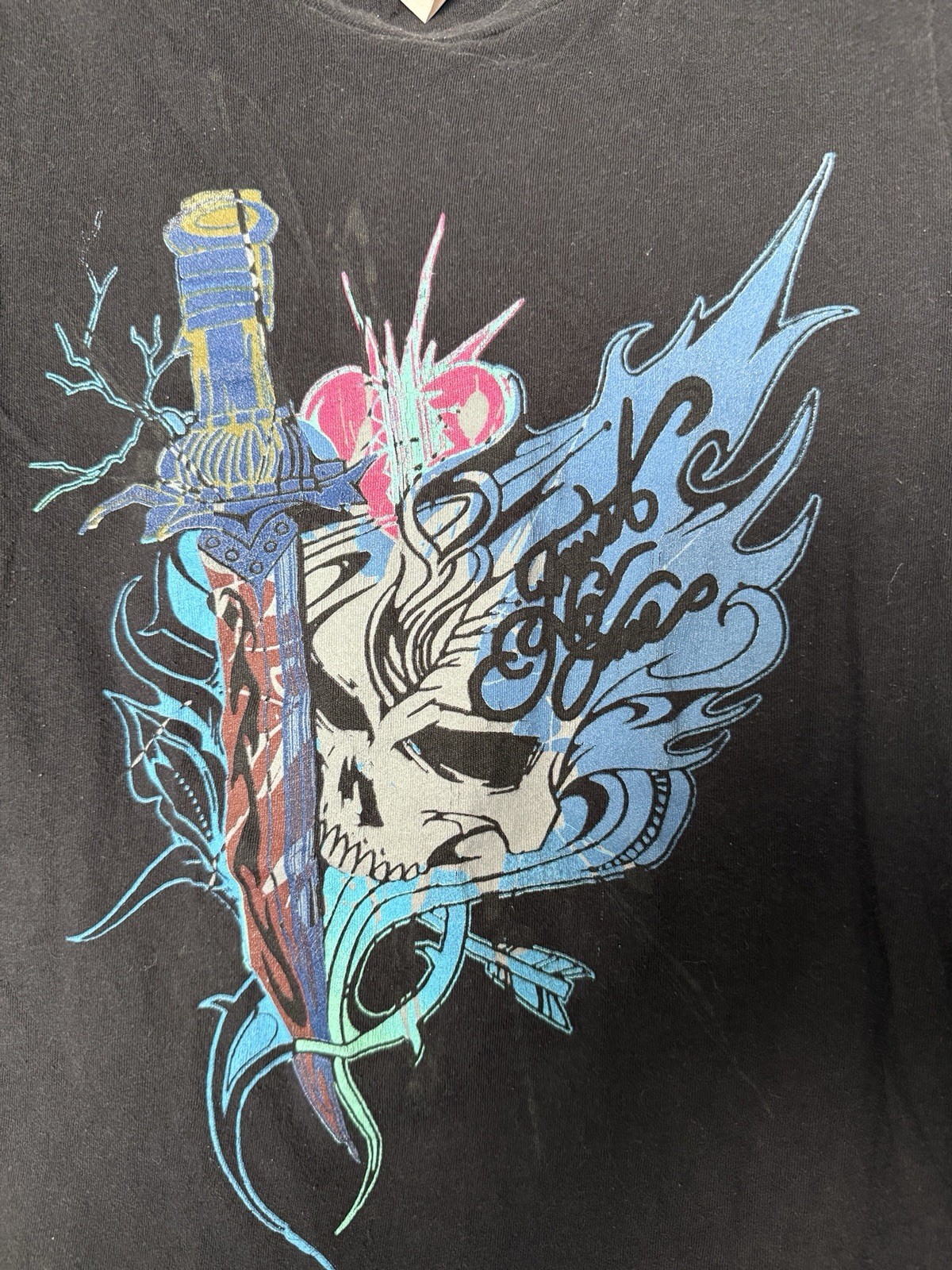 Rare Vtg Y2K Von Dutch Graphic Skull Sword “Trust No One” T-Shirt- PL *Read