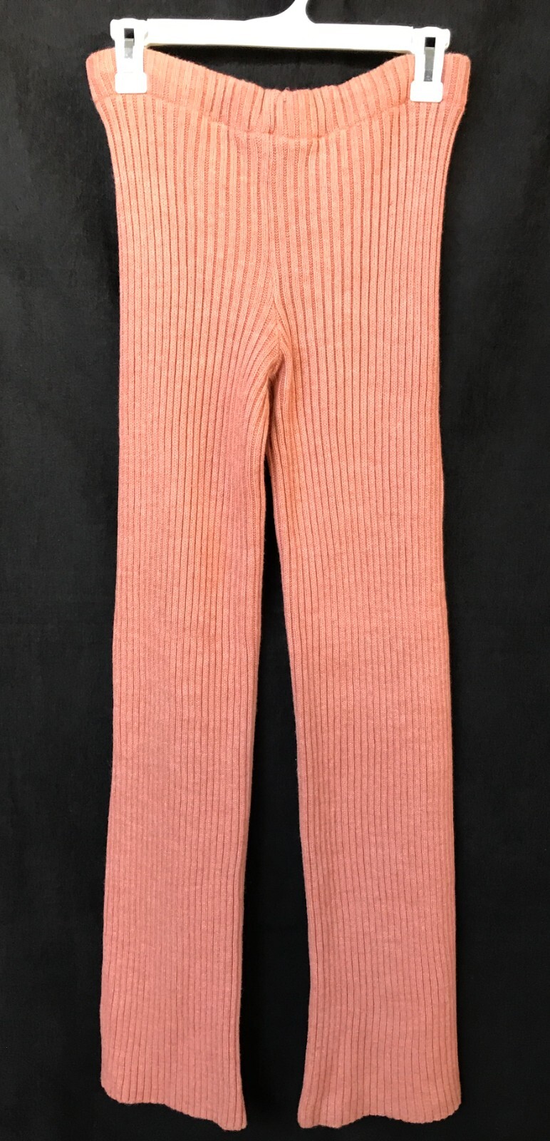 LANVIN Paris 4 piece knit set VTG salmon wool Turtleneck Vest Pants Belt Sz 40