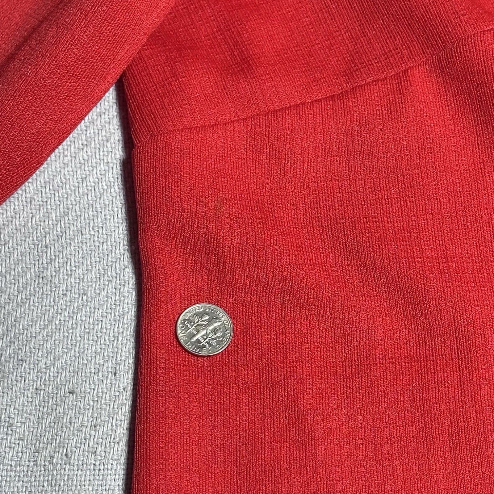 Vintage 60s 70s Sears Blazer Jacket Womens 26.5 Red Polyester Open Front
