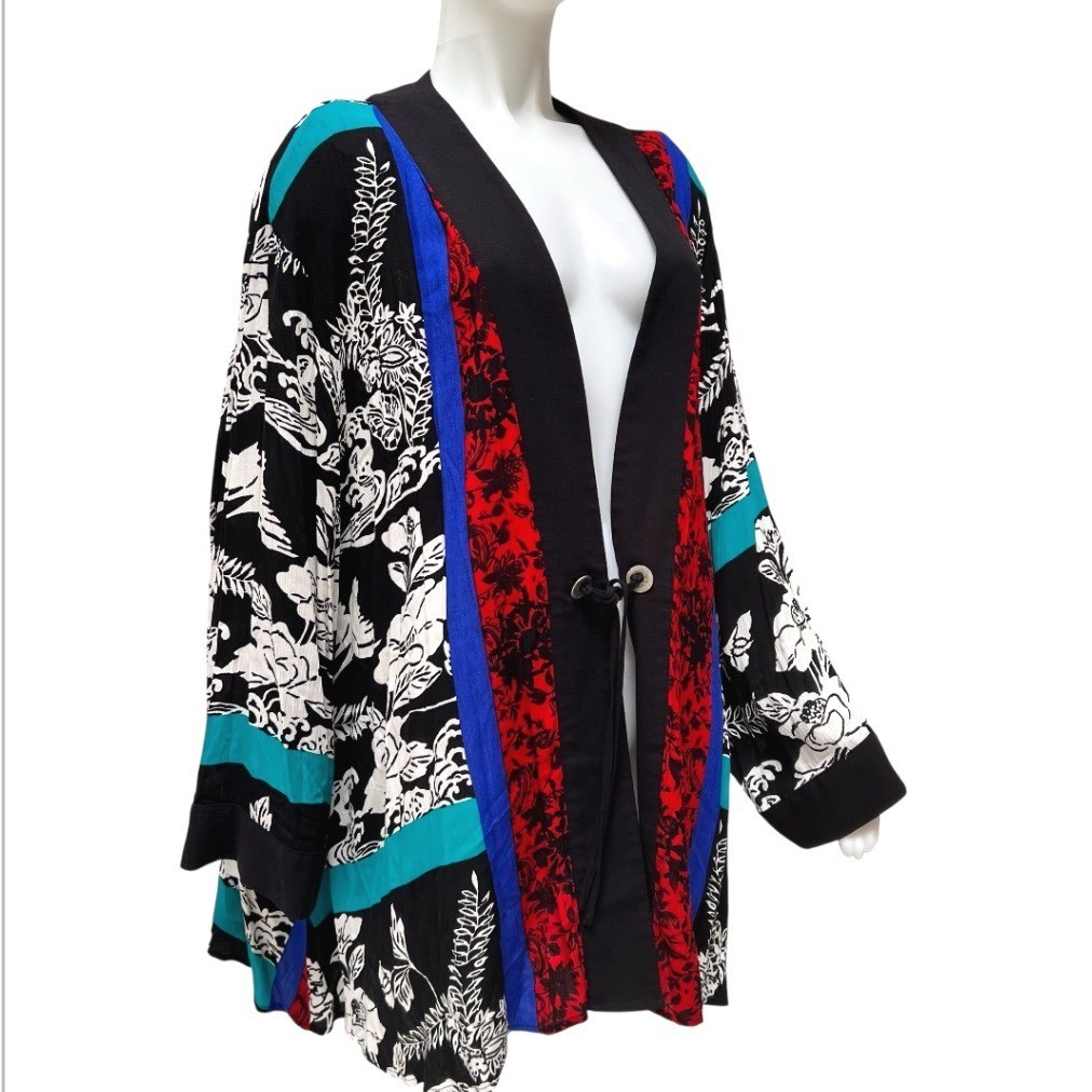 Vintage 90s Sharon Anthony Art To Wear Kimono Cardigan Whimsigoth Floral 4X