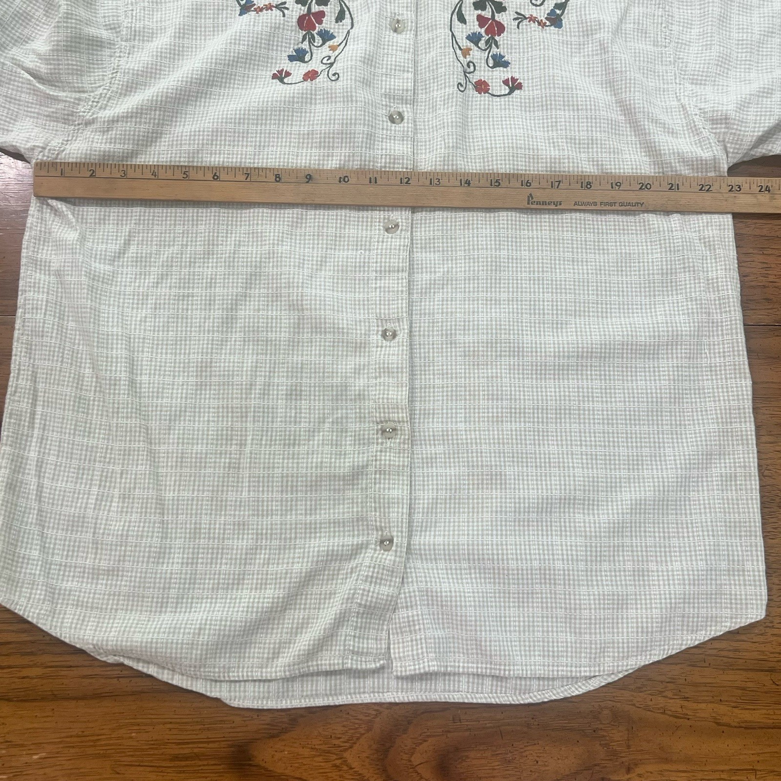 Vintage 90s maggie & max Embroidered Button Up Shirt Womens 1X Cottagecore