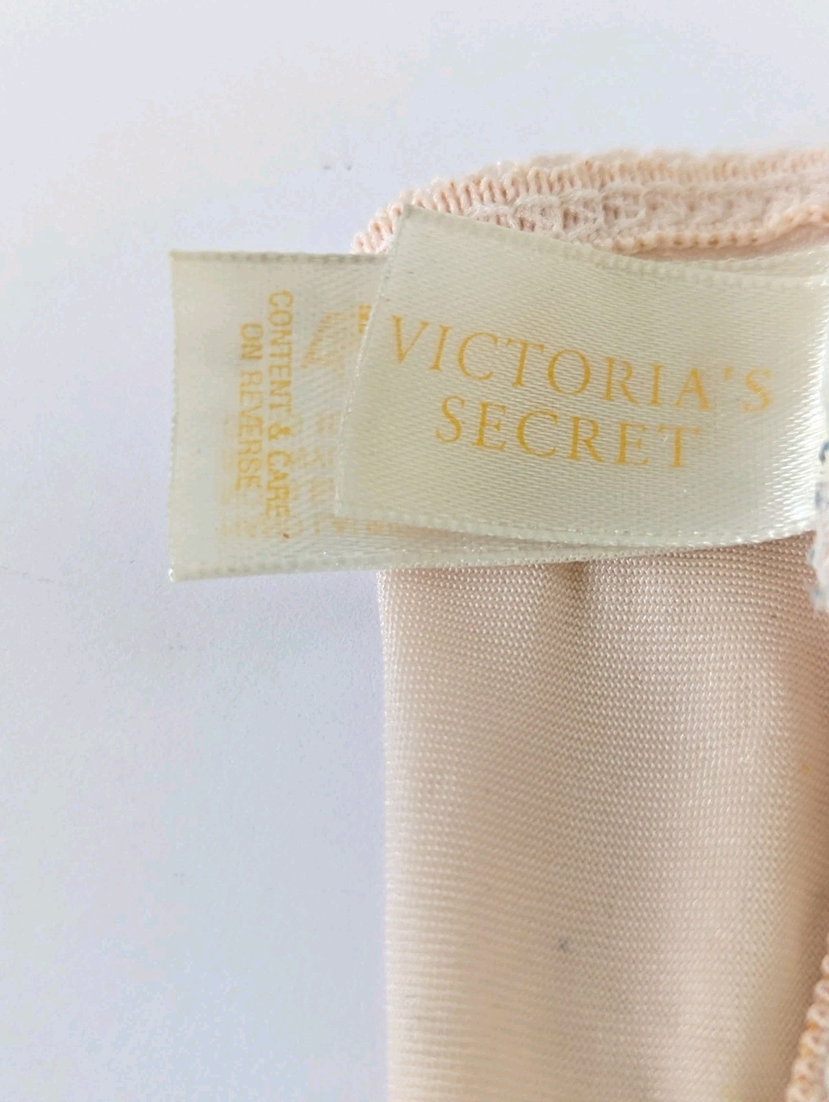 Vintage Victoria Secret Second Skin Satin Bikini Hi Cut Panty Champagne M Gold
