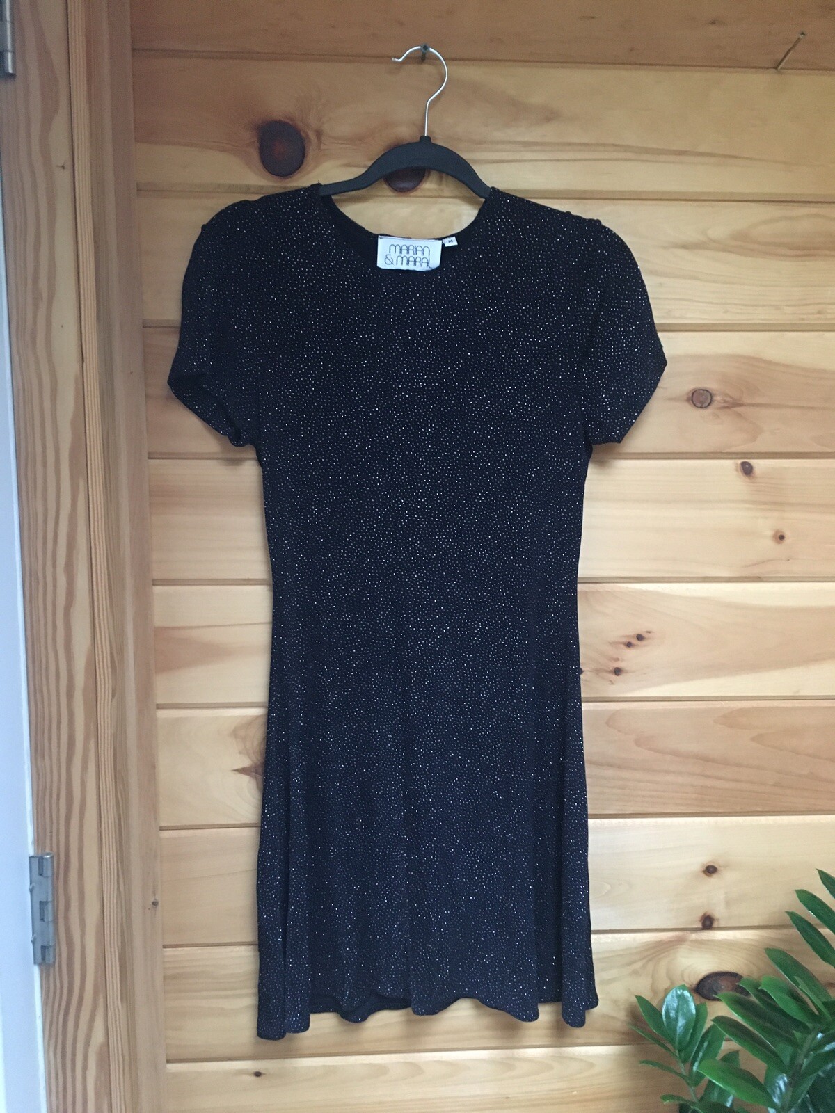 vintage 90s dress Stretchy Sparkle Dress Marian & Maral Size Medium Shirt Dress