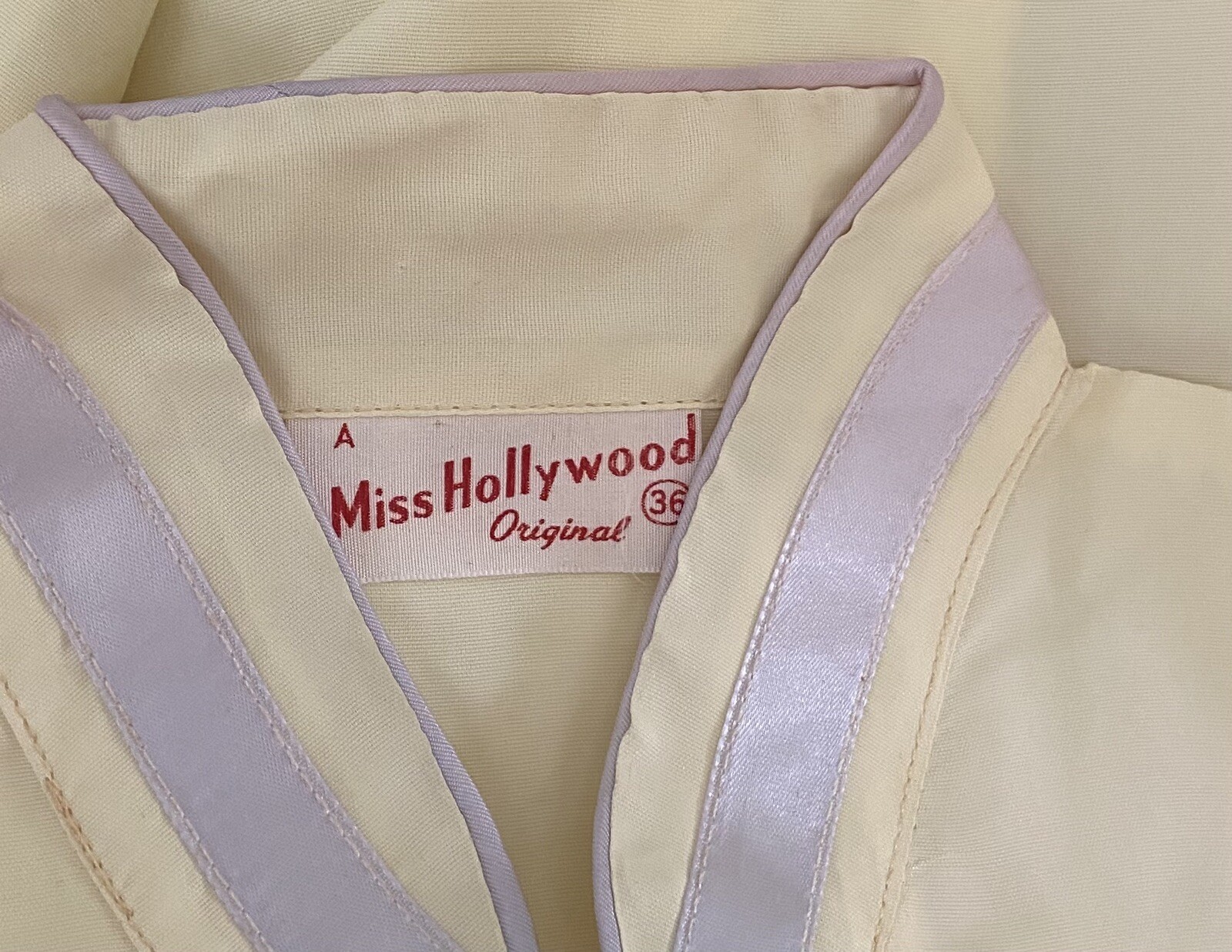 Miss Hollywood Original Label Sleep Button Down Vintage 2 Piece Pajama Set SZ 36
