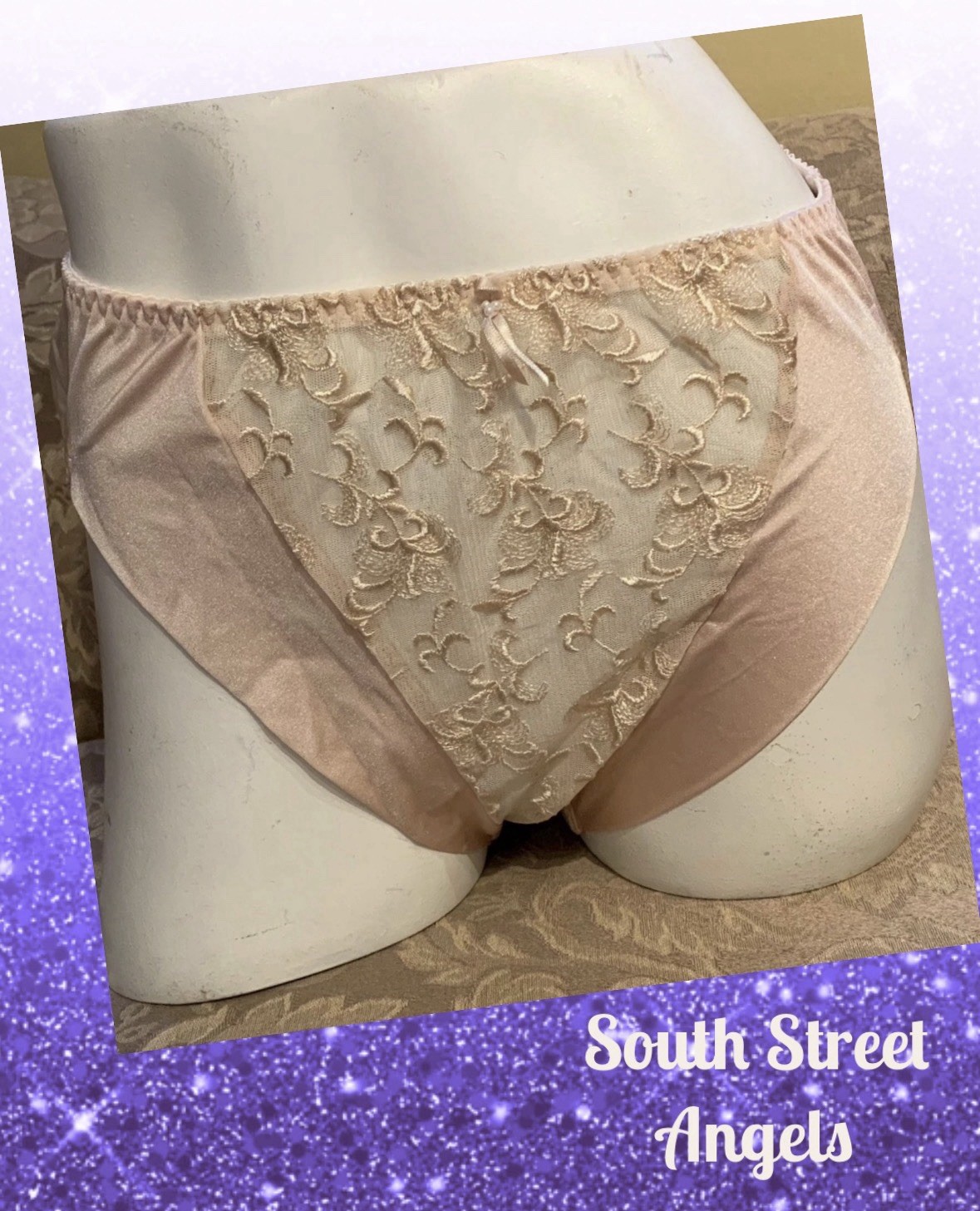 WACOAL 84126 ~ NATURALLY NUDE SEMI SHEER EMBROIDERED HI-CUT BRIEF PANTIES ~ XL