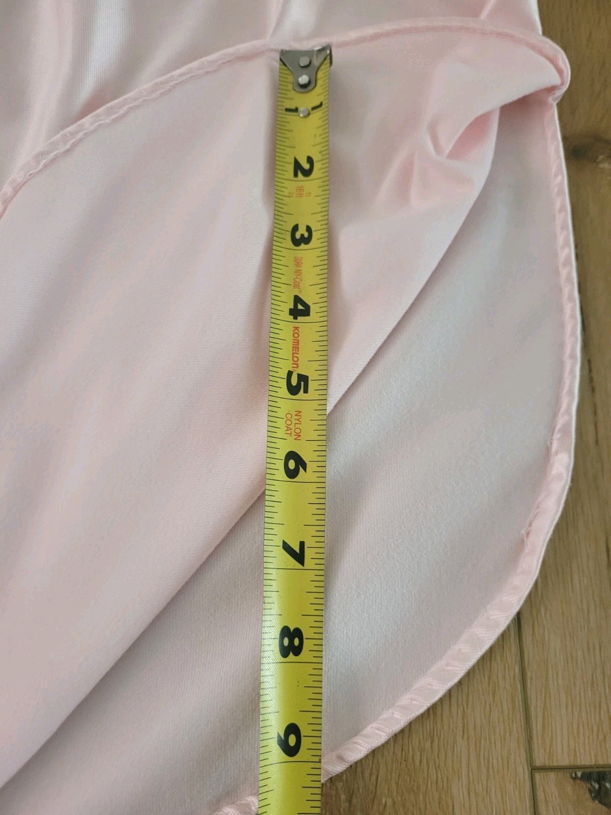 Vtg Stardust USA Pink Satin Brushed Lining Ruffled Lace LS Nightgown LG ●READ
