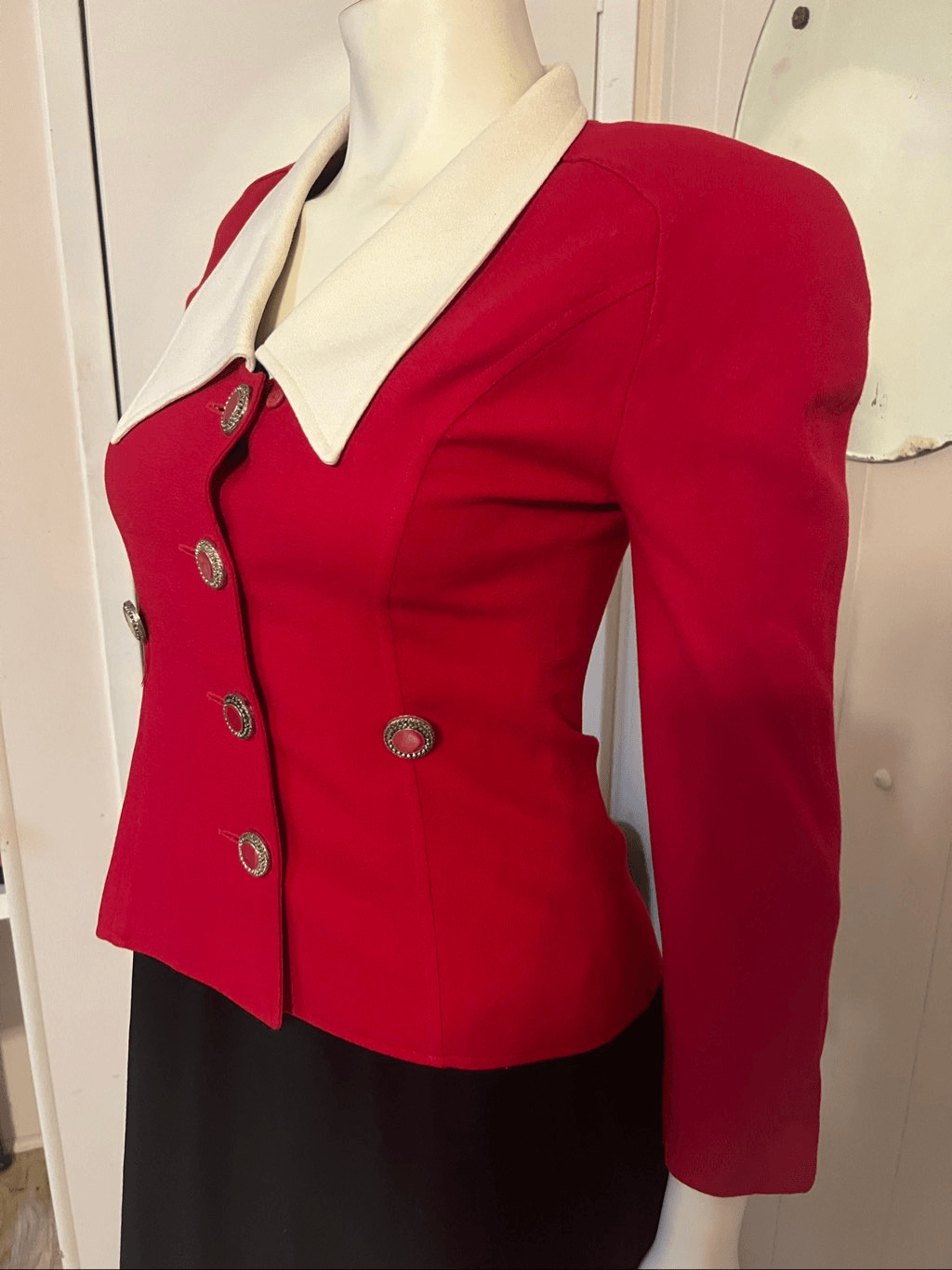 Vintage PSI Couture Red Wool Blazer Union Label Smart! 2