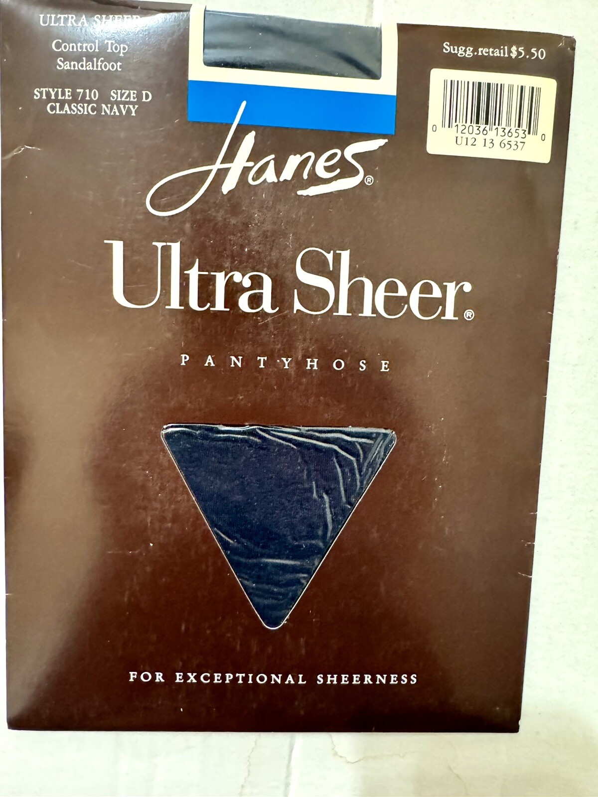 80s Hanes Absolutely Ultra Sheer Pantyhose Control Top 710 Clasic Navy D Hose