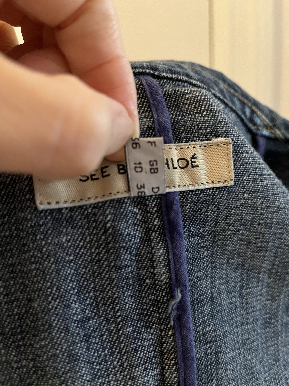 Vintage SEE BY CHLOÉ Paris Denim Jacket with Button Badges, Size 36 (French)