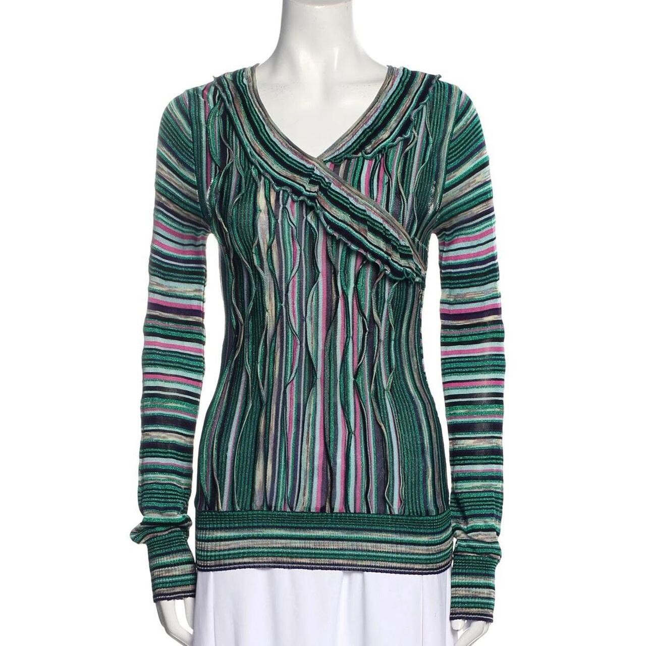 Christian Lacroix Vintage 1980s Printed Sweater Top / Size Small