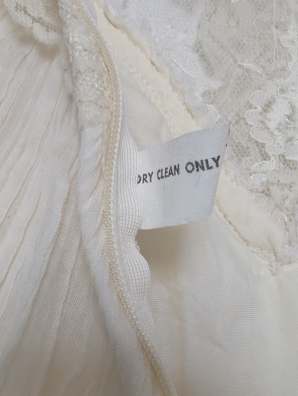 VTG 70s Prairie Maxi Dress Ivory Lace Victorian Revival S Boho Cottagecore Bride