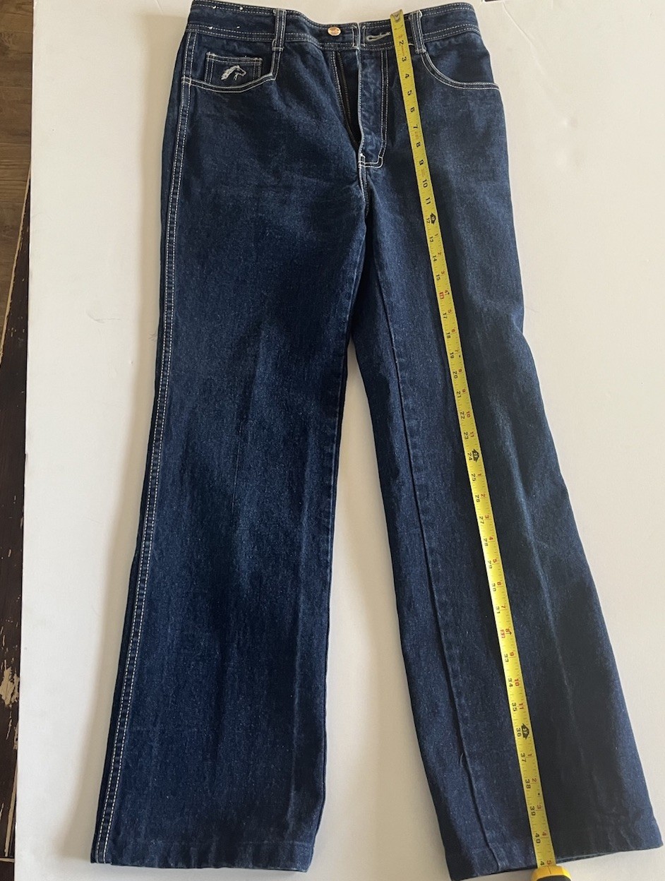 VINTAGE JORDACHE JEANS DARK BLUE SIZE 28 Waist 36 Hip Horse Head Logo 1980’s