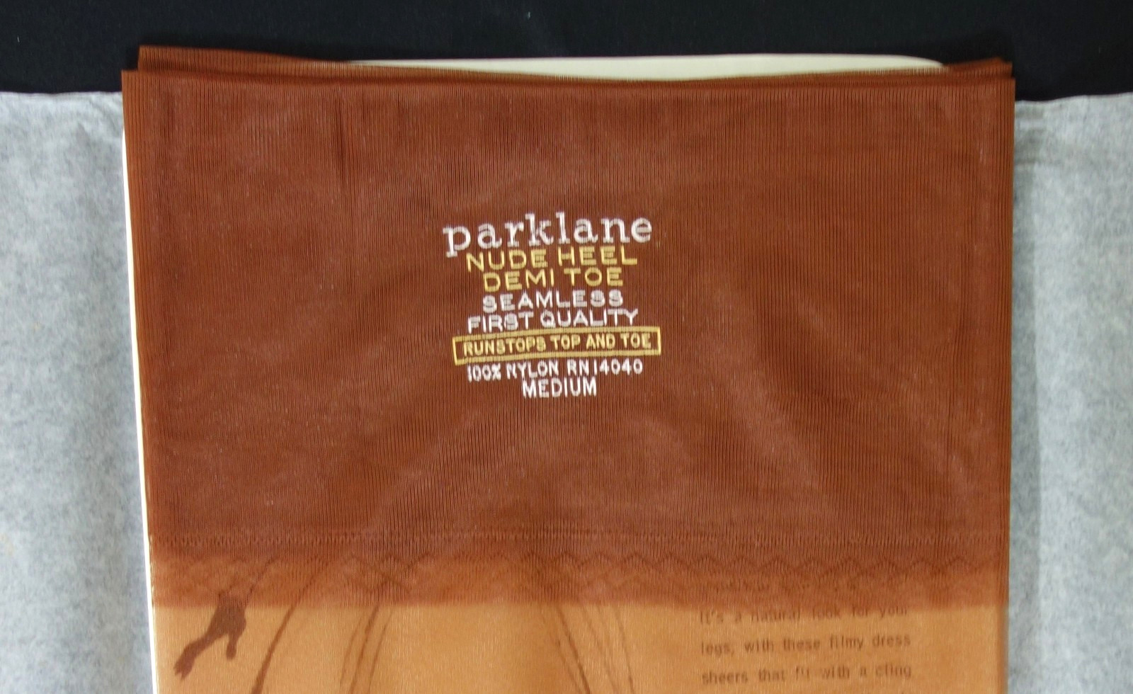 5 PR BOXED VINTAGE~PARK LANE~10.5 RT 15 DENIER SHEER NYLON STOCKINGS BROWN TOAST