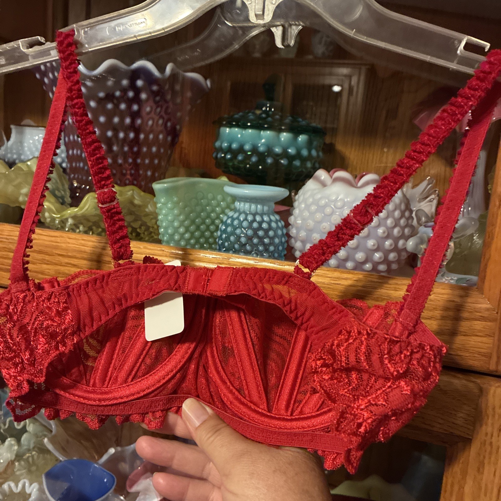 Shirley of Hollywood Vintage Y2K Red Lace Underwire Bra Style 324 Size 36 Sexy