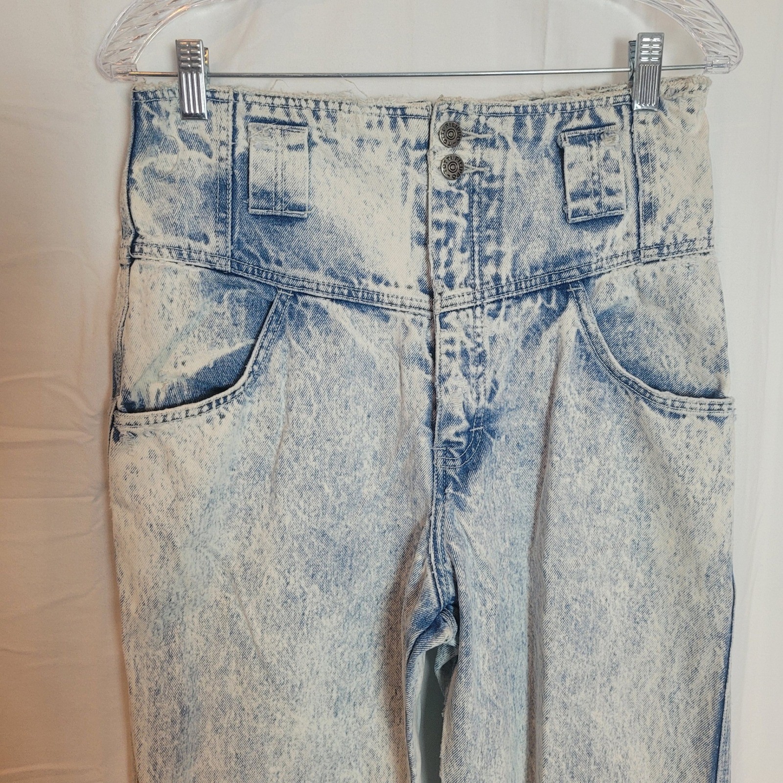 Filippo-Totti Vintage Women Acid Wash High Waist Tapered Jeans Blue 29″ Waist