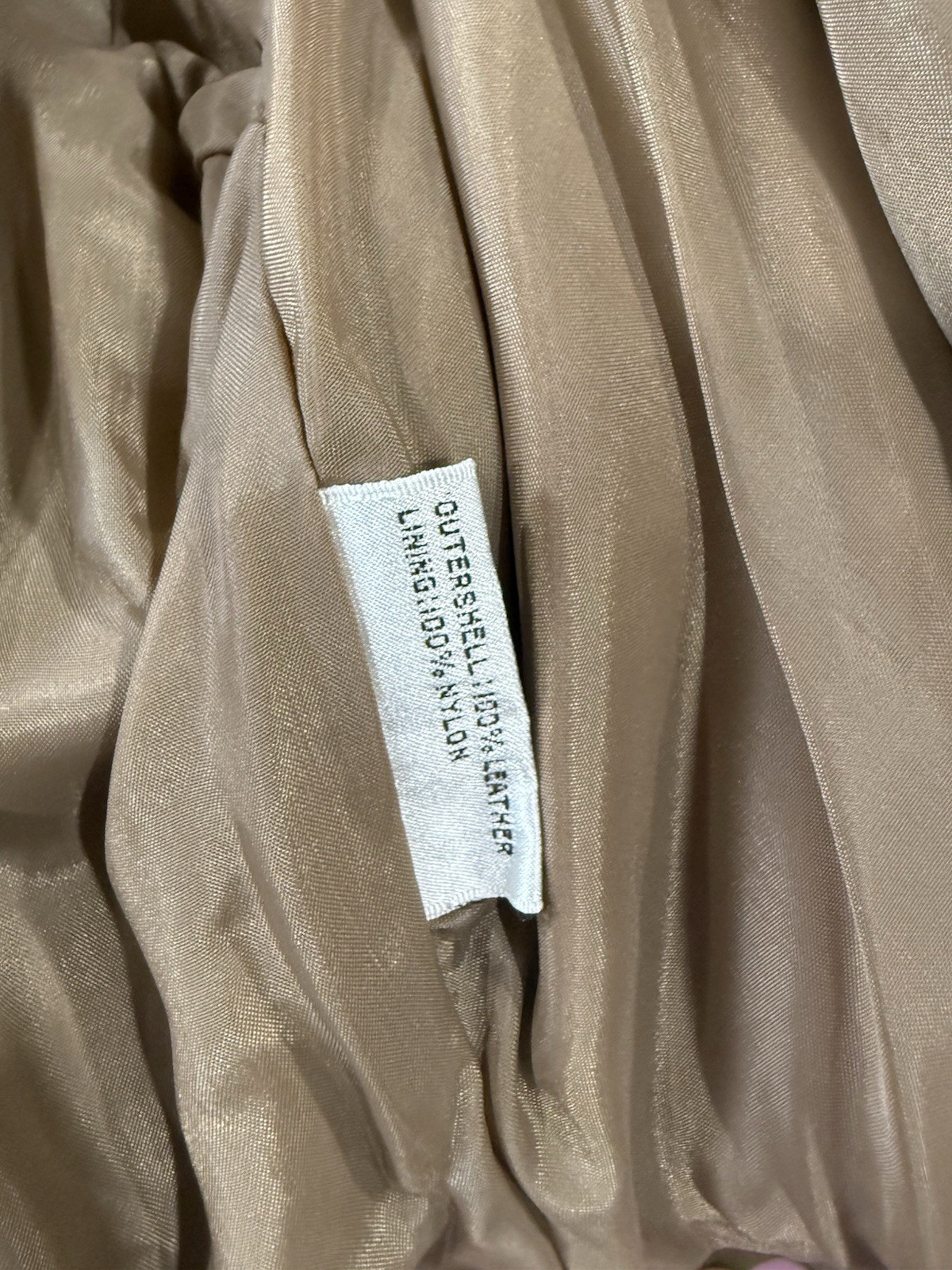 G-III Leather Fashions Beige Leather Fringe Jacket Size L