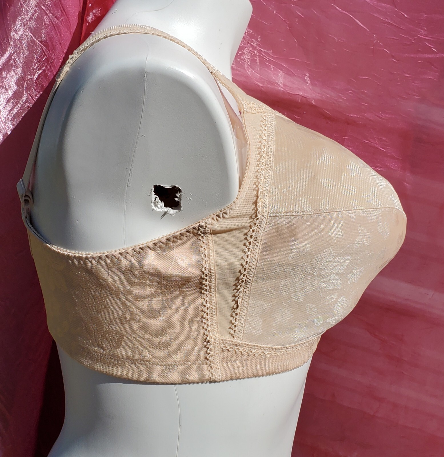 Underscore Bra Size 42D Beige Silky Lace Sexy Sissy Pin-up Crossdress Y2K