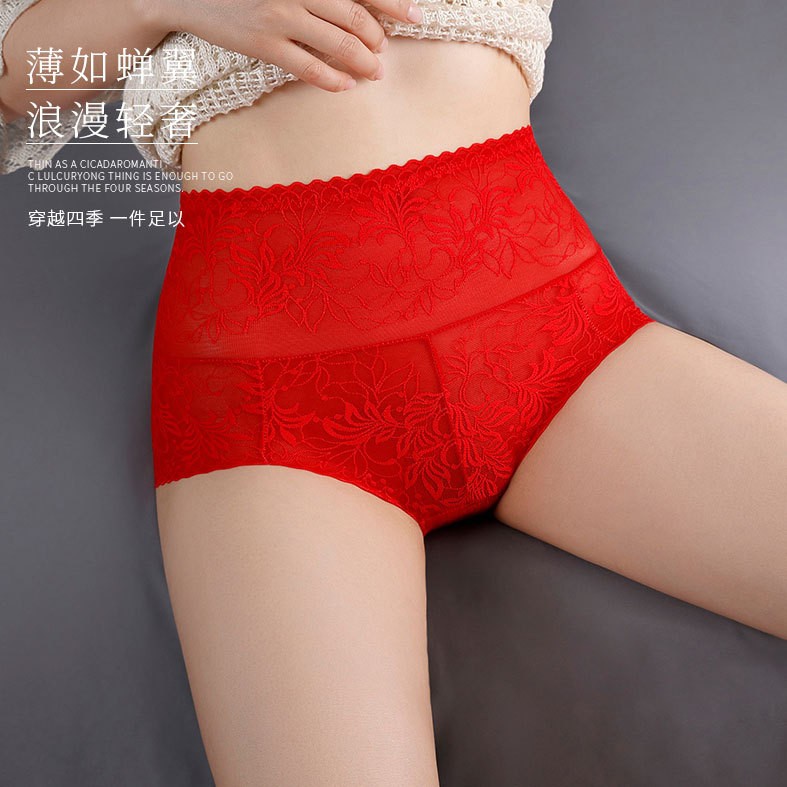 3X Women Tummy Control Panties High Waist Slimming Sexy Lace Brief Knicker L-2XL